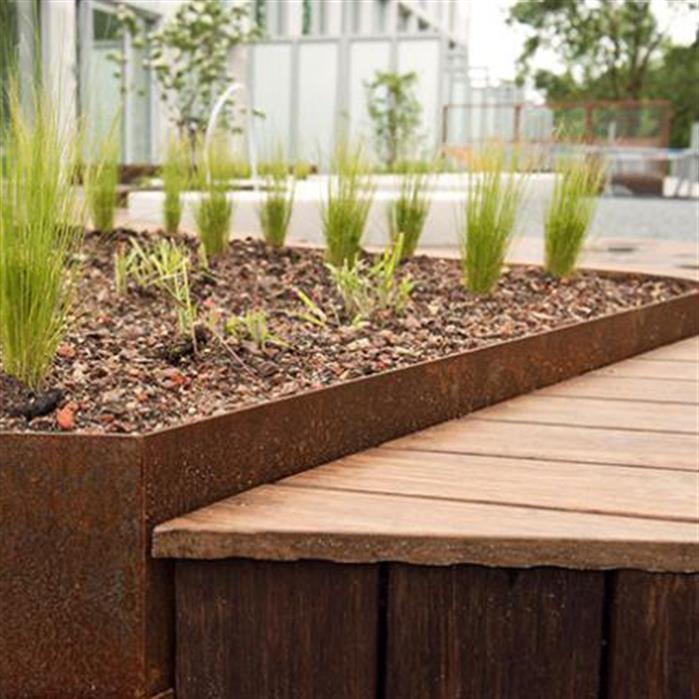 CR2.150BU - Corten steel,Edging,Edge corner straight top edge,300 x 300 x 150 mm
