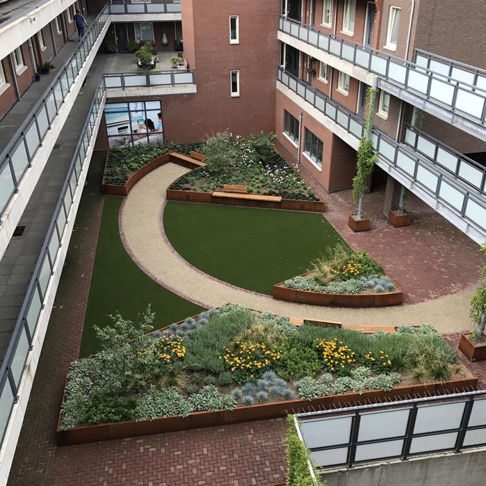 CRSO2.200.500 outside corner - Cortenstaal,Keerwanden,Keerwand 200,500 x 500 x 200 mm