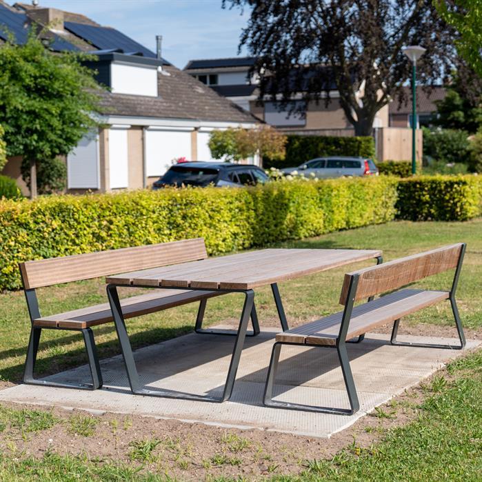 MOPNC.2300.Ct garapa - Cortenstaal,Picknicksets,MIO picknickset,2300 x 2405 x 760 mm