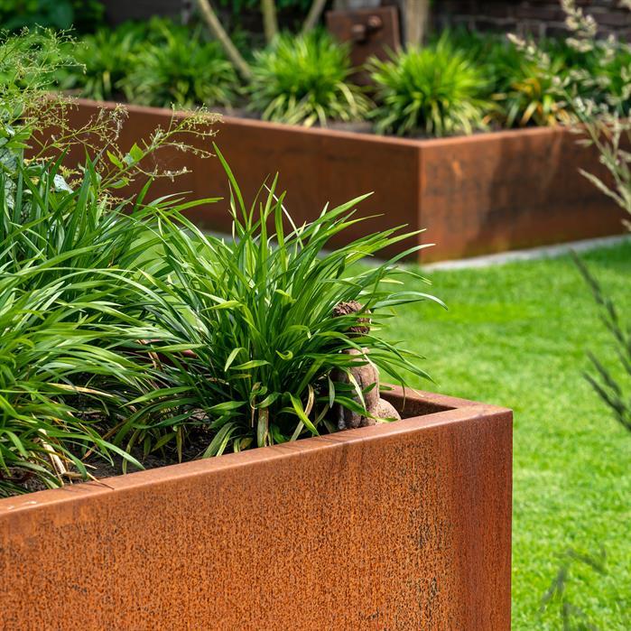CAW5.3 - Cortenstaal,Plantenbakken,CARREZ Zonder bodem,1000 x 1000 x 400 mm