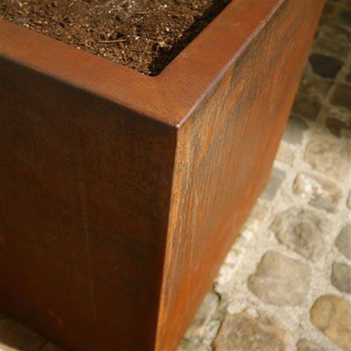 CAWL4.3 - Cortenstaal,Plantenbakken,CARREZ Met wielen,1200 x 1200 x 400 mm