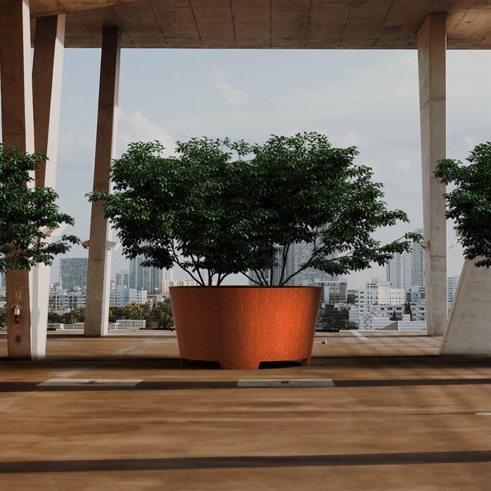CCP2.1 - Cortenstaal,Plantenbakken,CONIC met poten,1500 x 800 mm