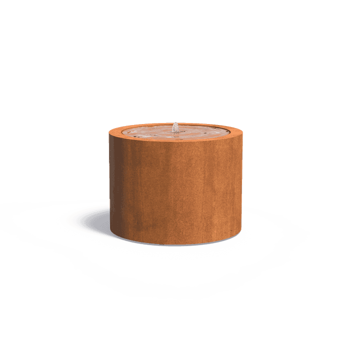 CBR3 (1 fountain + LED) - Corten steel,Water features,Water tables round,1000 x 750 mm