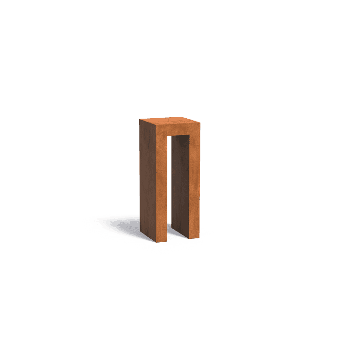 CKU6 - Corten steel,Socles,U-Socle,400 x 400 x 1000 mm