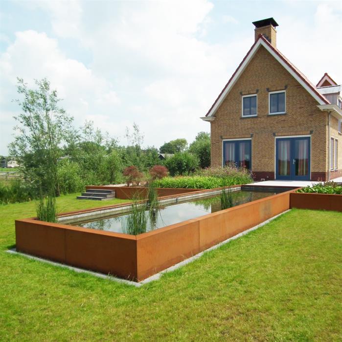 VC6.1 - Cortenstaal,Waterelementen,Vijvers standaard,3000 x 1000 x 400 mm