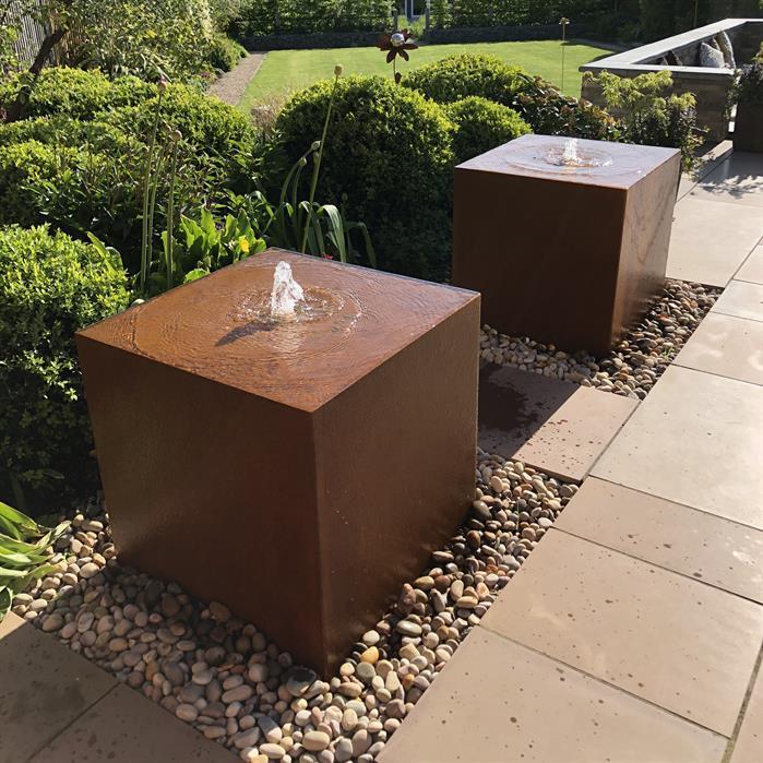 CWB4 - Cortenstaal,Waterelementen,Waterblok,3000 x 700 x 700 mm
