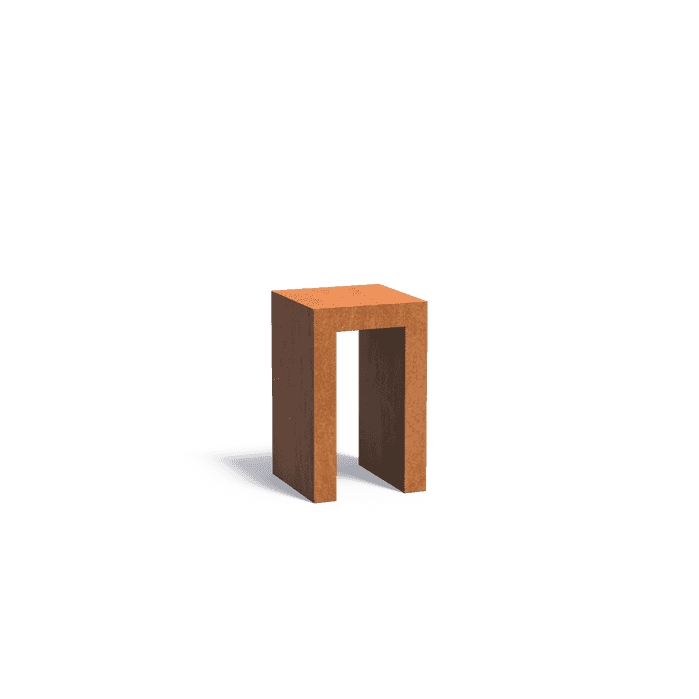 CKU3 - Cortenstaal,Sokkels,U-Sokkel,500 x 500 x 800 mm