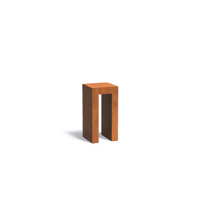 CKU7 - Cortenstaal,Sokkels,U-Sokkel,400 x 400 x 800 mm
