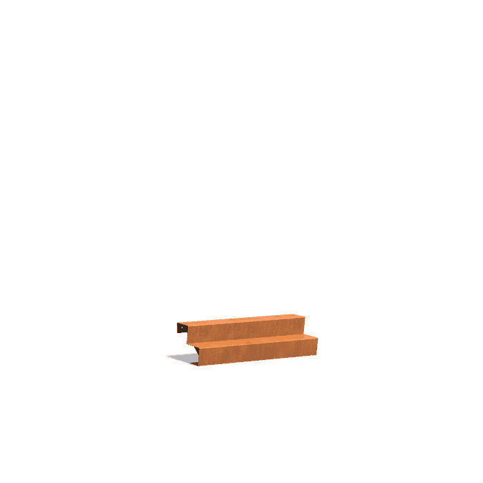 CST2.2 (2 stair steps) - Acier corten,Escaliers,Escaliers,1250 x 480 x 340 mm
