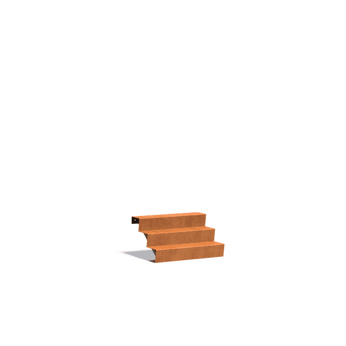 CST3.1 (3 stair steps) - Cortenstaal,Trappen,Trappen,1000 x 720 x 510 mm