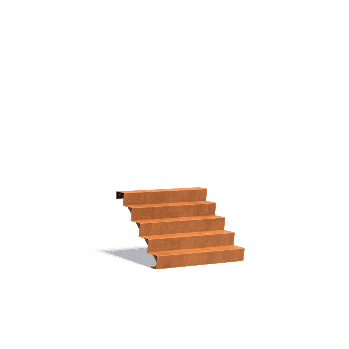 CST5.2 (5 stair steps) - Cortenstaal,Trappen,Trappen,1250 x 1200 x 850 mm