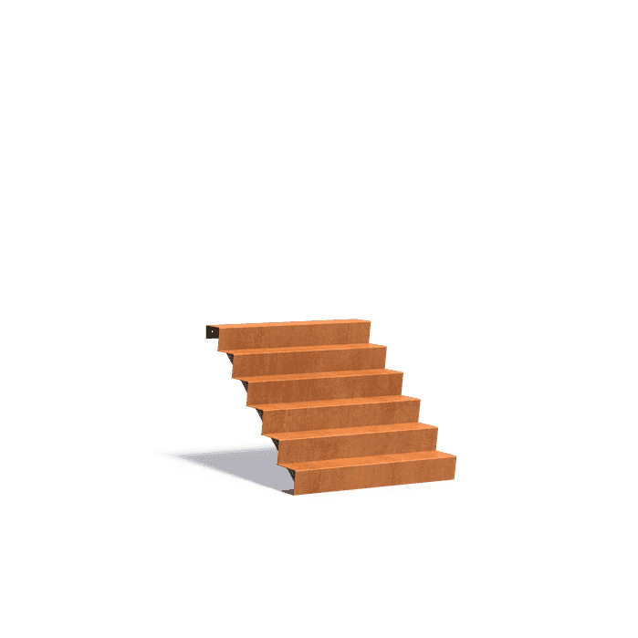 CST6.2 (6 stair steps) - Acier corten,Escaliers,Escaliers,1250 x 1440 x 1020 mm