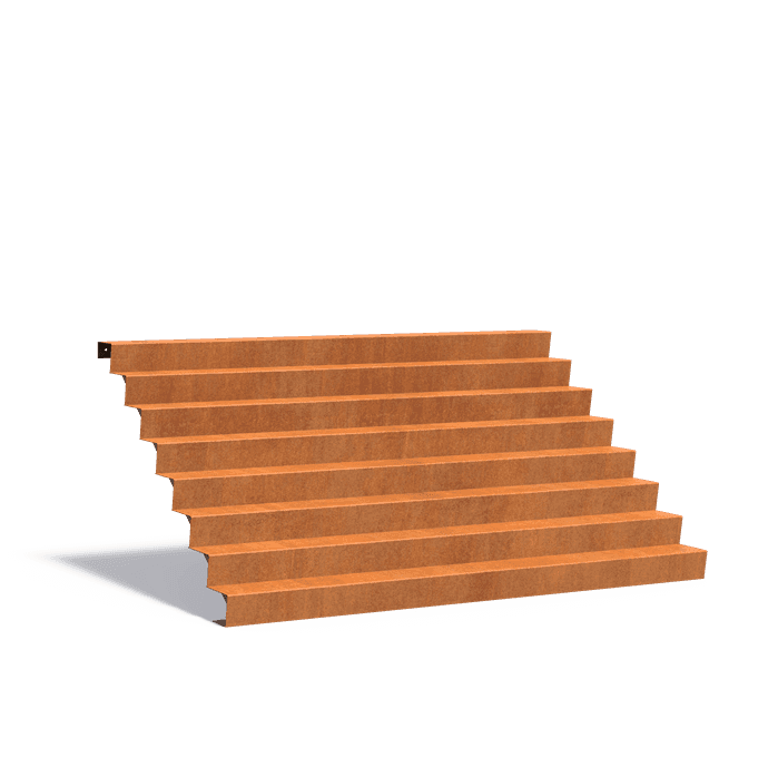 CST8.6 (8 stair steps) - Acier corten,Escaliers,Escaliers,3000 x 1920 x 1360 mm