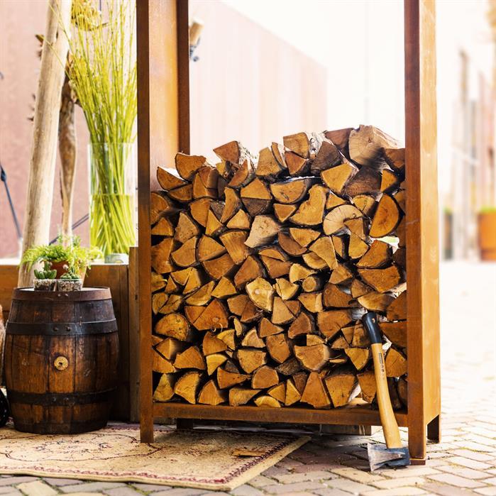 BHS - Cortenstahl,Holzlager,LOGG,800 x 400 x 1800 mm