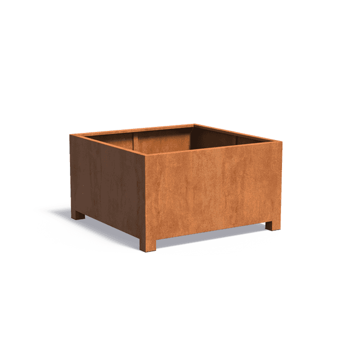 CAP3.1 - Stal kortenowska,Donice,CARREZ z nózkami,1400 x 1400 x 800 mm