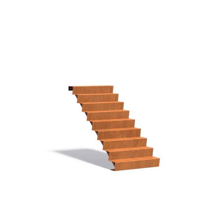 CST9.1 (9 stair steps) - Cortenstaal,Trappen,Trappen,1000 x 2160 x 1530 mm