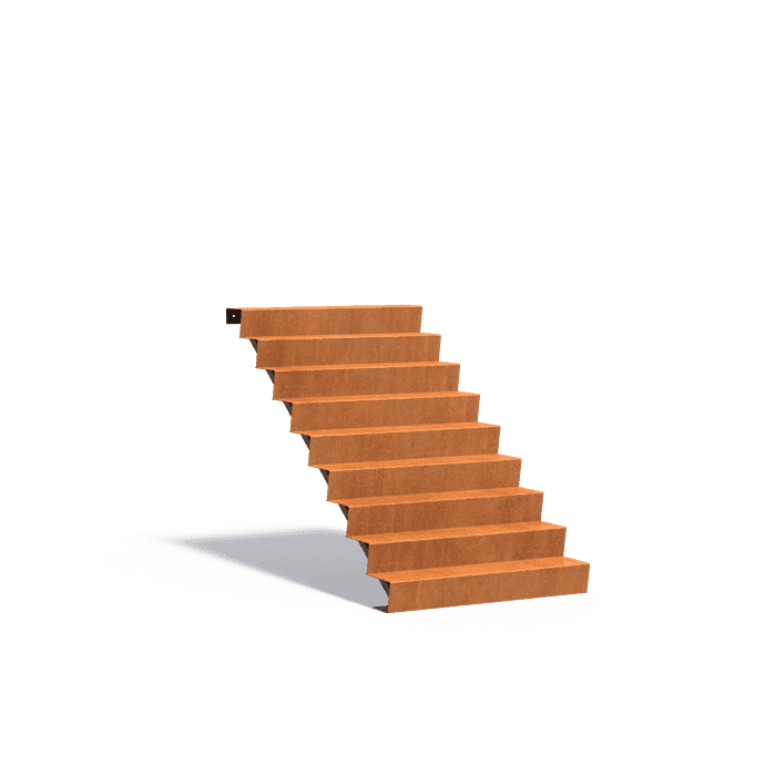 CST9.2 (9 stair steps) - Cortenstaal,Trappen,Trappen,1250 x 2160 x 1530 mm