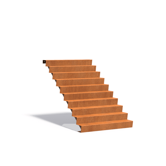 CST10.3 (10 stair steps) - Cortenstaal,Trappen,Trappen,1500 x 2400 x 1700 mm