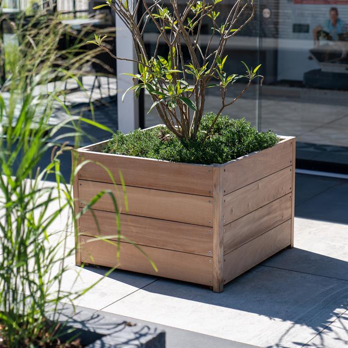 HS3 - Hardhout,Plantenbakken,CARREZ met bodem,1400 x 1400 x 713 mm