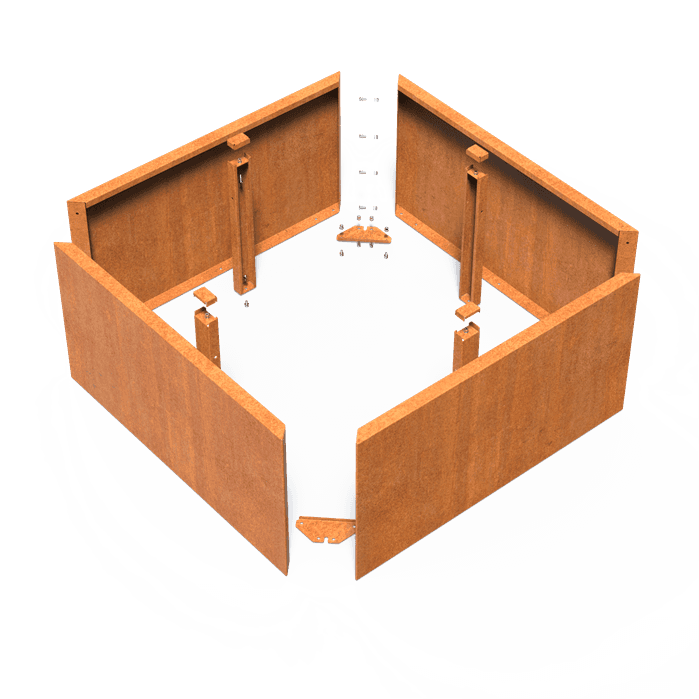 CAWC6.1 - Cortenstaal,Plantenbakken,CARREZ Connect zonder bodem,800 x 800 x 800 mm
