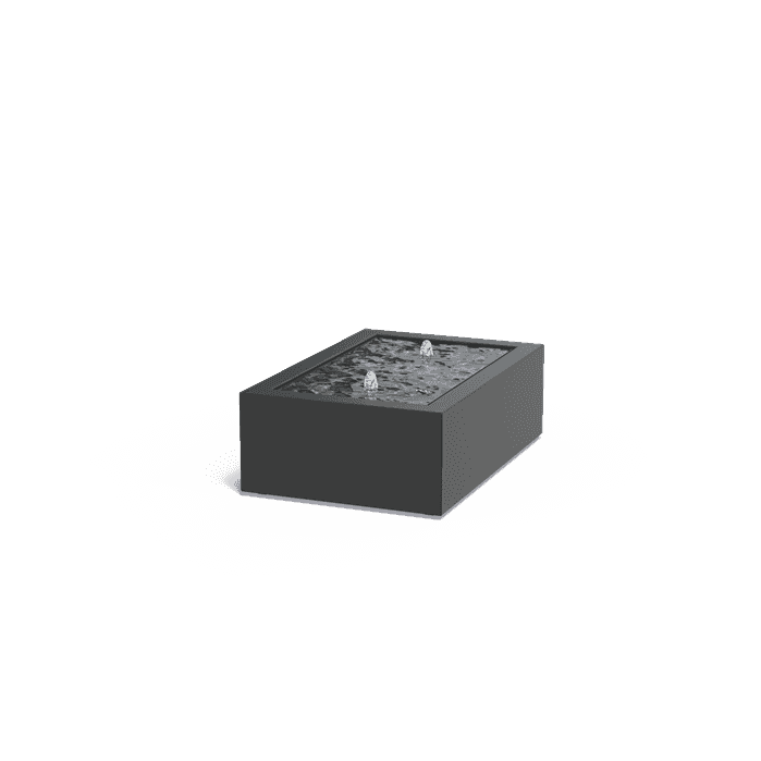 AB7.1 (2 fountains + LED) - Aluminium,Waterelementen,Watertafels standaard,1200 x 800 x 400 mm