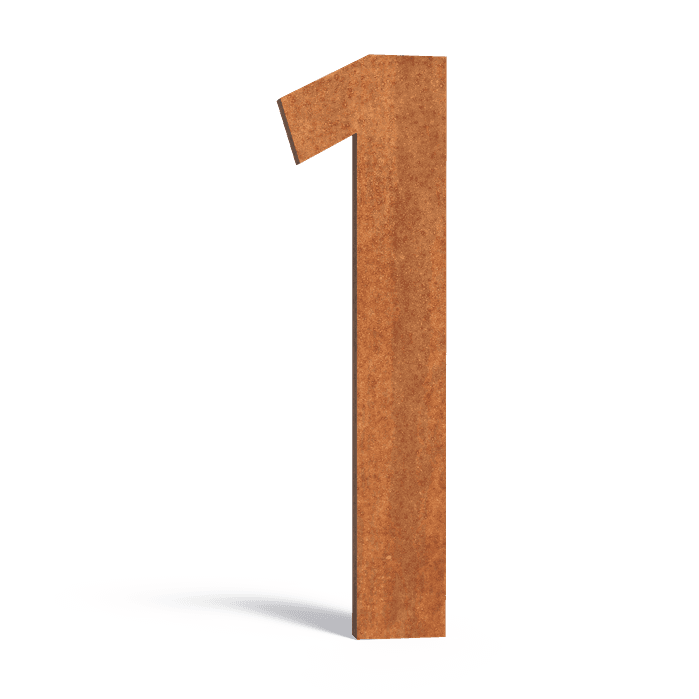 1 Corten - Cortenstaal,Accessoires,Huisnummers,44 x 5 x 120 mm