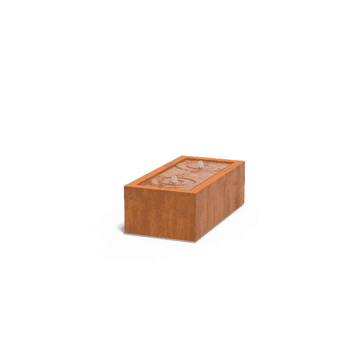 CB7.2 (2 fountains + LED) - Corten steel,Water features,Water tables standard,1200 x 600 x 400 mm