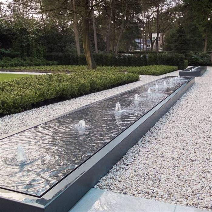 AB7.1 (2 fountains + LED) - Aluminium,Waterelementen,Watertafels standaard,1200 x 800 x 400 mm