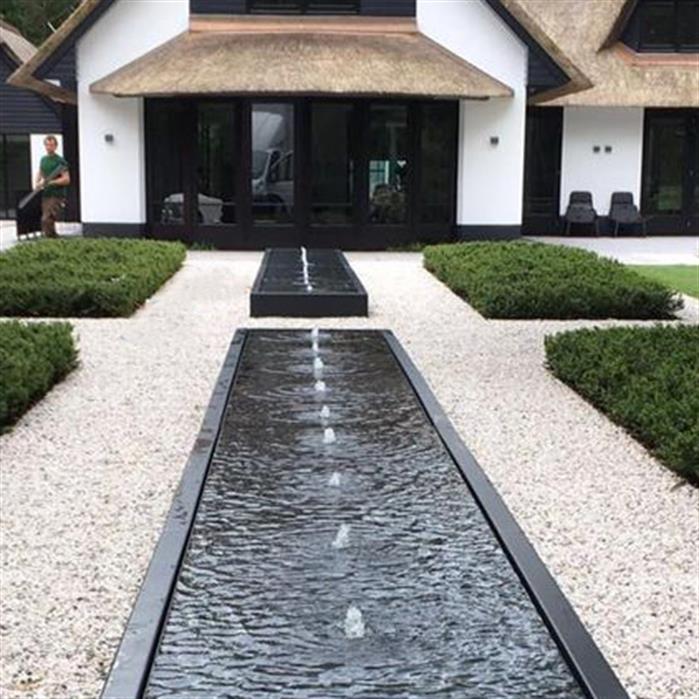 AB7.1 (2 fountains + LED) - Aluminium,Waterelementen,Watertafels standaard,1200 x 800 x 400 mm