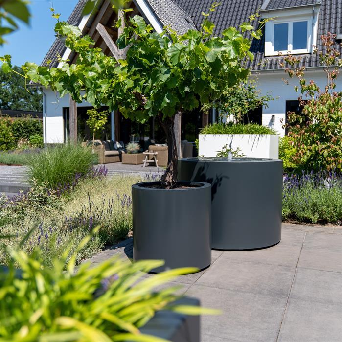 ABR1 (1 fountain + LED) - Aluminium,Water features,Water tables round,1450 x 750 mm