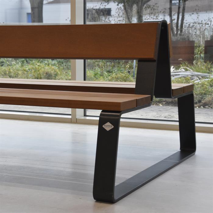 MOBE.2300DB.ZnRc garapa - Coated steel,Benches,MIO with backrest,2300 x 1320 x 840 mm