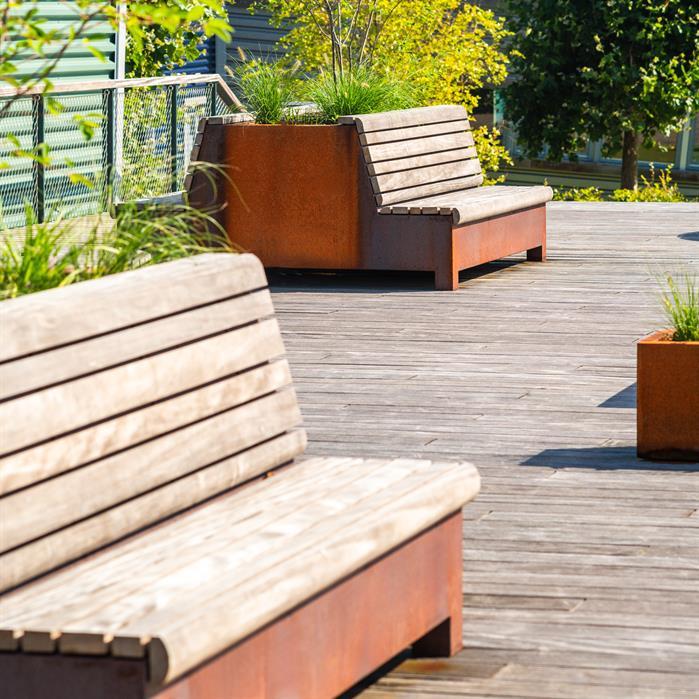 GP.2000SB.Al.BX bamboe - Aluminium,Greenpoints,AROS avec canapé simple,2000 x 2000 x 900 mm