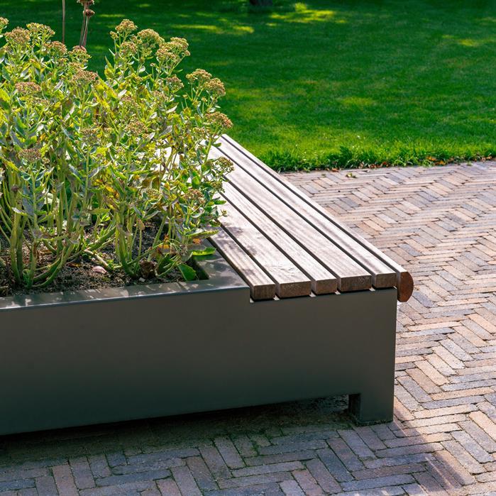 GP.2000CB.Al.BX bamboe - Aluminium,Greenpoints,AROS met hoekbank,2000 x 2000 x 900 mm