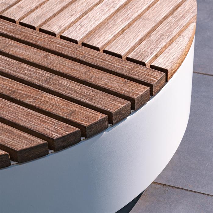 HO.R1140.Al garapa - Aluminium,Hockers,AROS round,1140 x 450 mm