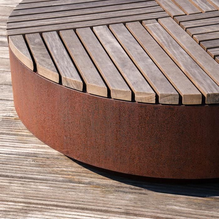 HO.R1140.Ct.BX bamboe - Stal kortenowska,Hockers,AROS około,1150 x 450 mm