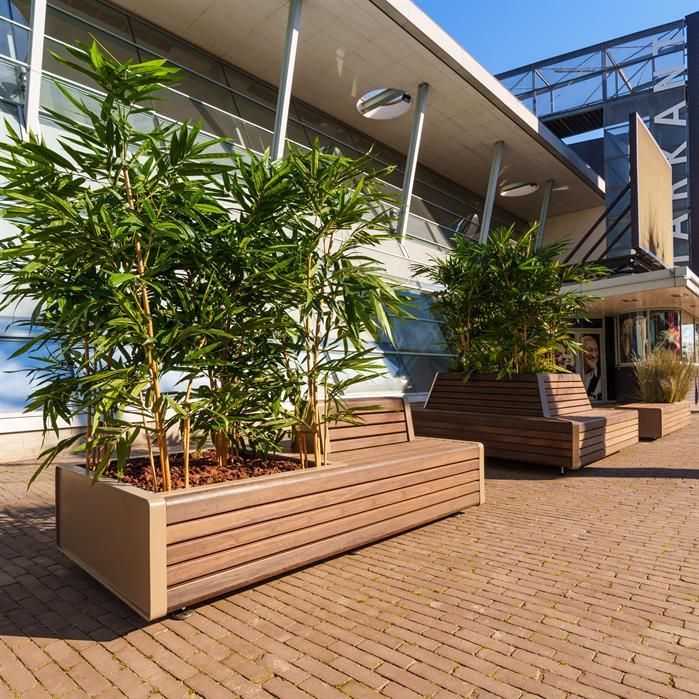 STGP.2300S.Al garapa - Aluminium,Greenpoints,STORR met enkele bank,2300 x 600 x 440 mm