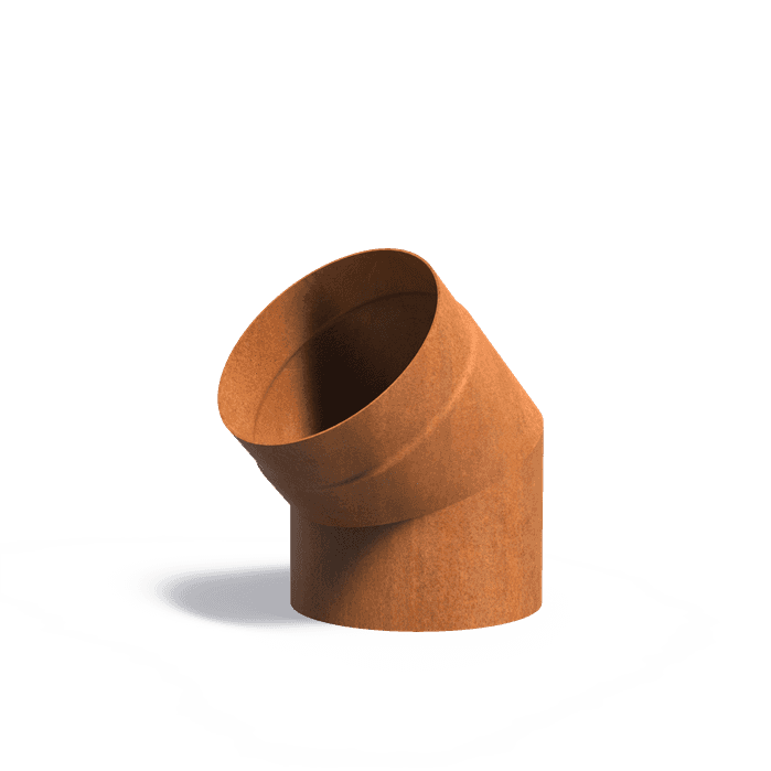 BAC5.3.200 Flue 45° Steel 2mm - Cortenstaal,Accessoires
,Kachelpijp 200,204 x 200 mm
