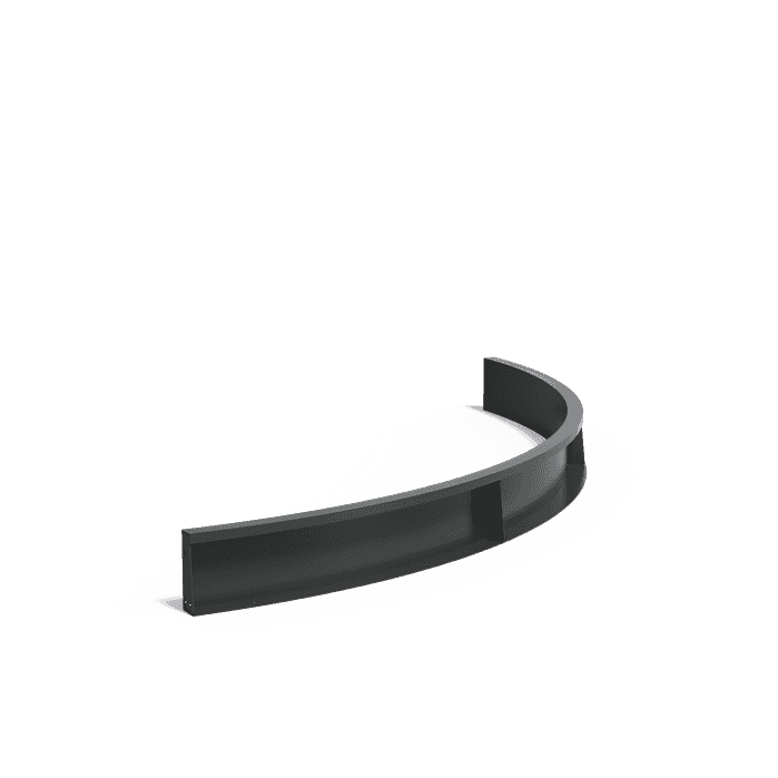 ARCN3.200.2000 inside curve - Aluminium,Stützmauer,Stützmauer 200,2000 x 2000 x 200 mm