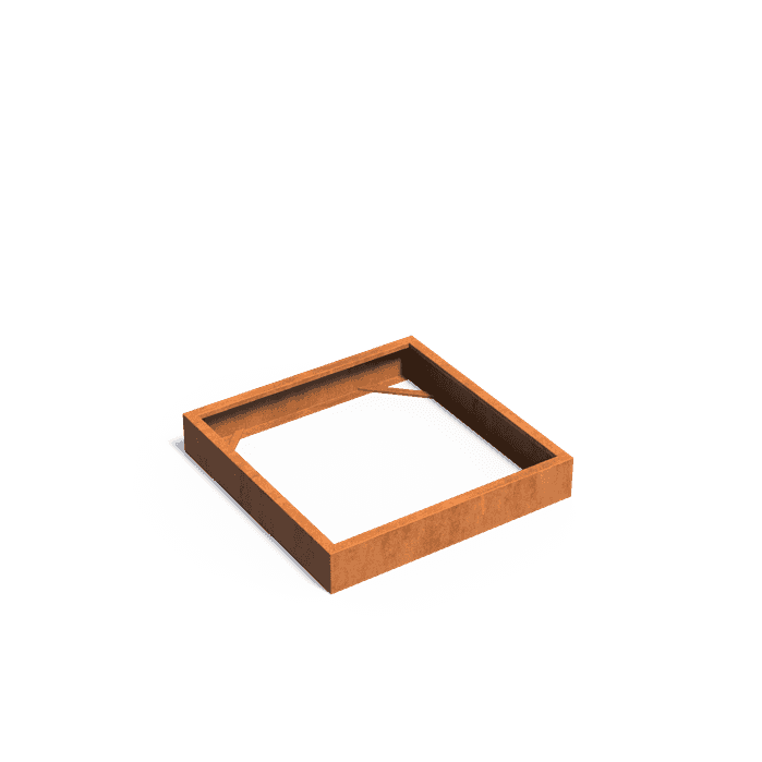 CAW4.4 - Acier corten,Les jardinières,CARREZ Sans fond,1200 x 1200 x 200 mm