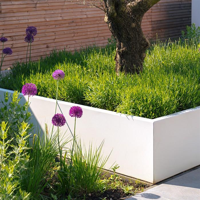 AFL22 - Aluminium,Plantenbakken,CARREZ L-vorm,1000 x 1000 x 600 mm