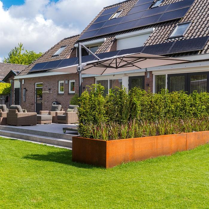CA30.05 - Cortenstaal,Plantenbakken,CARREZ met bodem,3000 x 400 x 600 mm