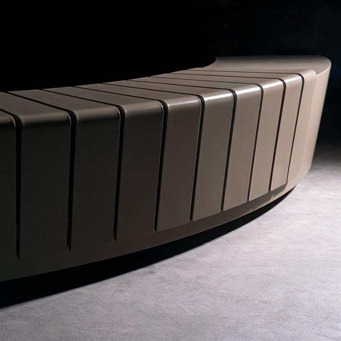 RS.R.BS.CO2000.Al outside curve - Aluminium,Keerwanden,Zitting REVERT,2861 x 837 x 353 mm