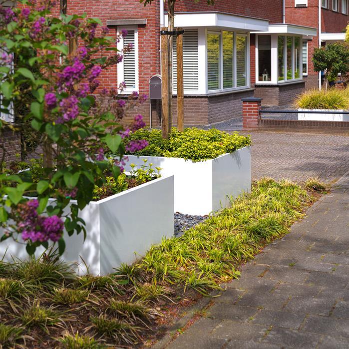 PBH10.3 (OP=OP) - Polyester hoogglans,Plantenbakken,CARREZ met bodem,400 x 400 x 1000 mm
