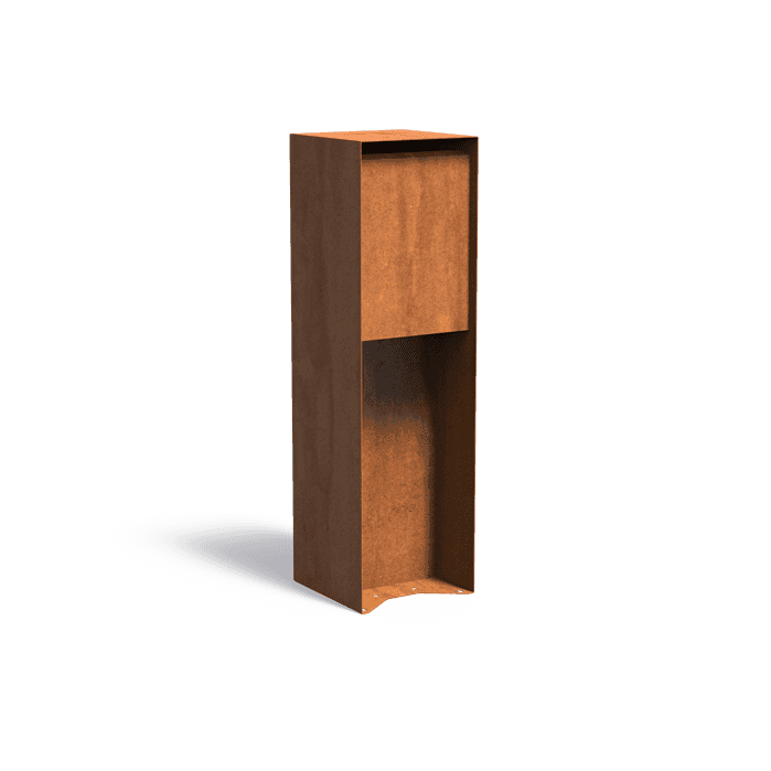 LFC1.2 - Cortenstaal,Staande brievenbussen,FLYN,350 x 350 x 1200 mm