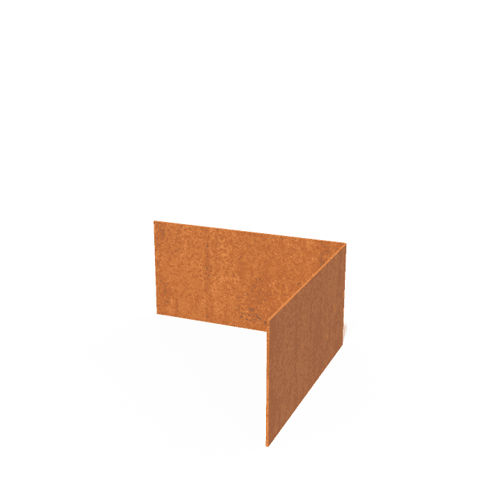 CR3.150BI - Cortenstaal,Kantopsluitingen,Kantopsluiting hoek rechte bovenrand,300 x 300 x 150 mm