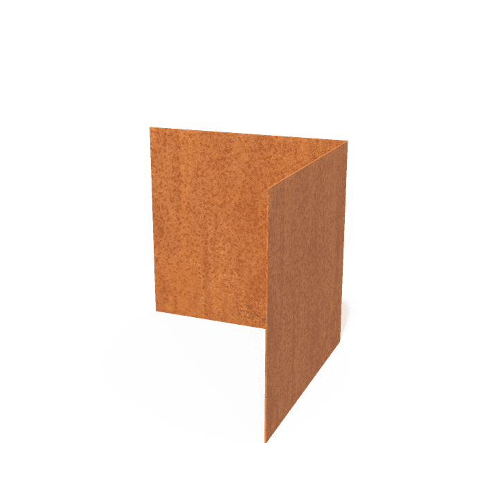 CR2.290BI - Cortenstaal,Kantopsluitingen,Kantopsluiting hoek rechte bovenrand,300 x 300 x 290 mm