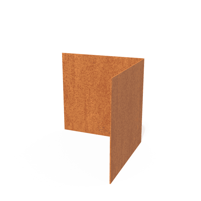 CR3.290BI - Cortenstaal,Kantopsluitingen,Kantopsluiting hoek rechte bovenrand,300 x 300 x 290 mm