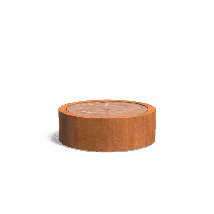CBR5 (1 fountain + LED) - Cortenstaal,Waterelementen,Watertafels rond,1200 x 400 mm