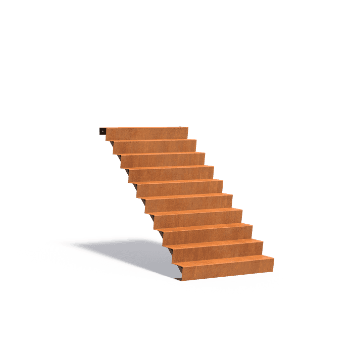 CST10.2 (10 stair steps) - Cortenstaal,Trappen,Trappen,1250 x 2400 x 1700 mm