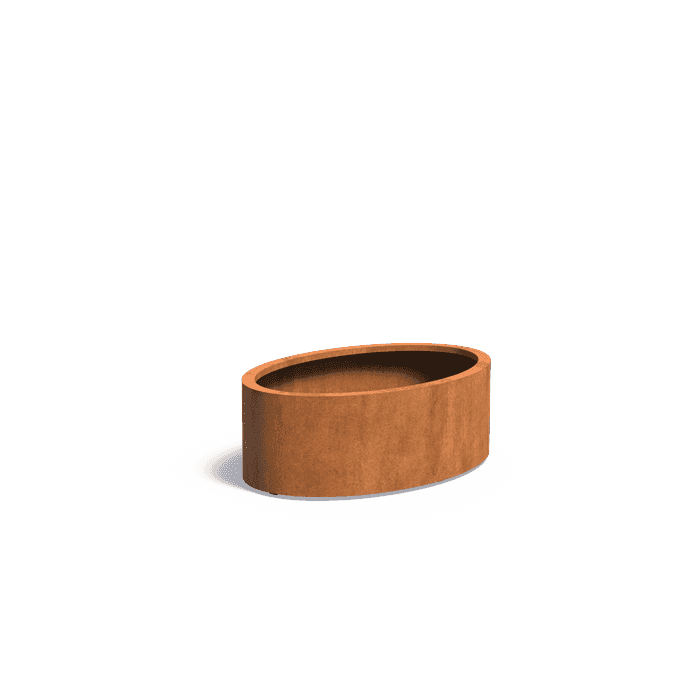 CEL6 - Cortenstaal,Plantenbakken,ELLIPSE met bodem,1200 x 800 x 400 mm